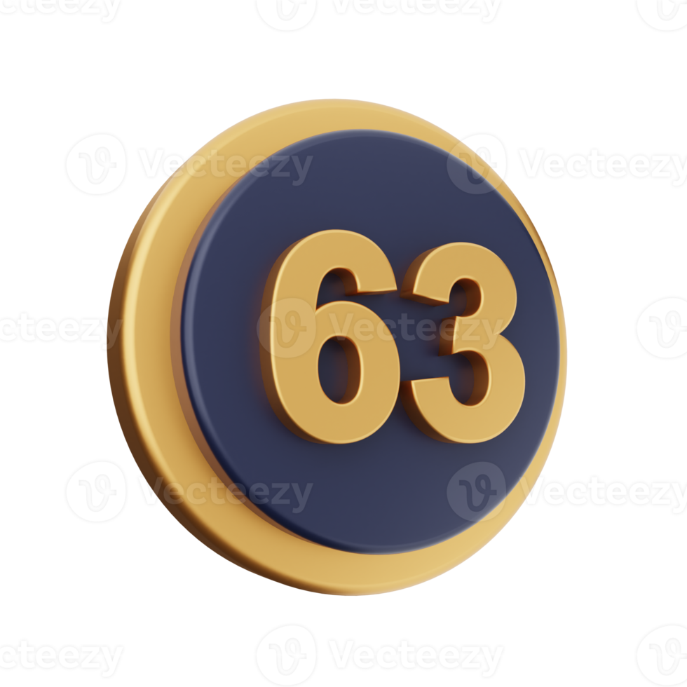 3d number icon illustration png