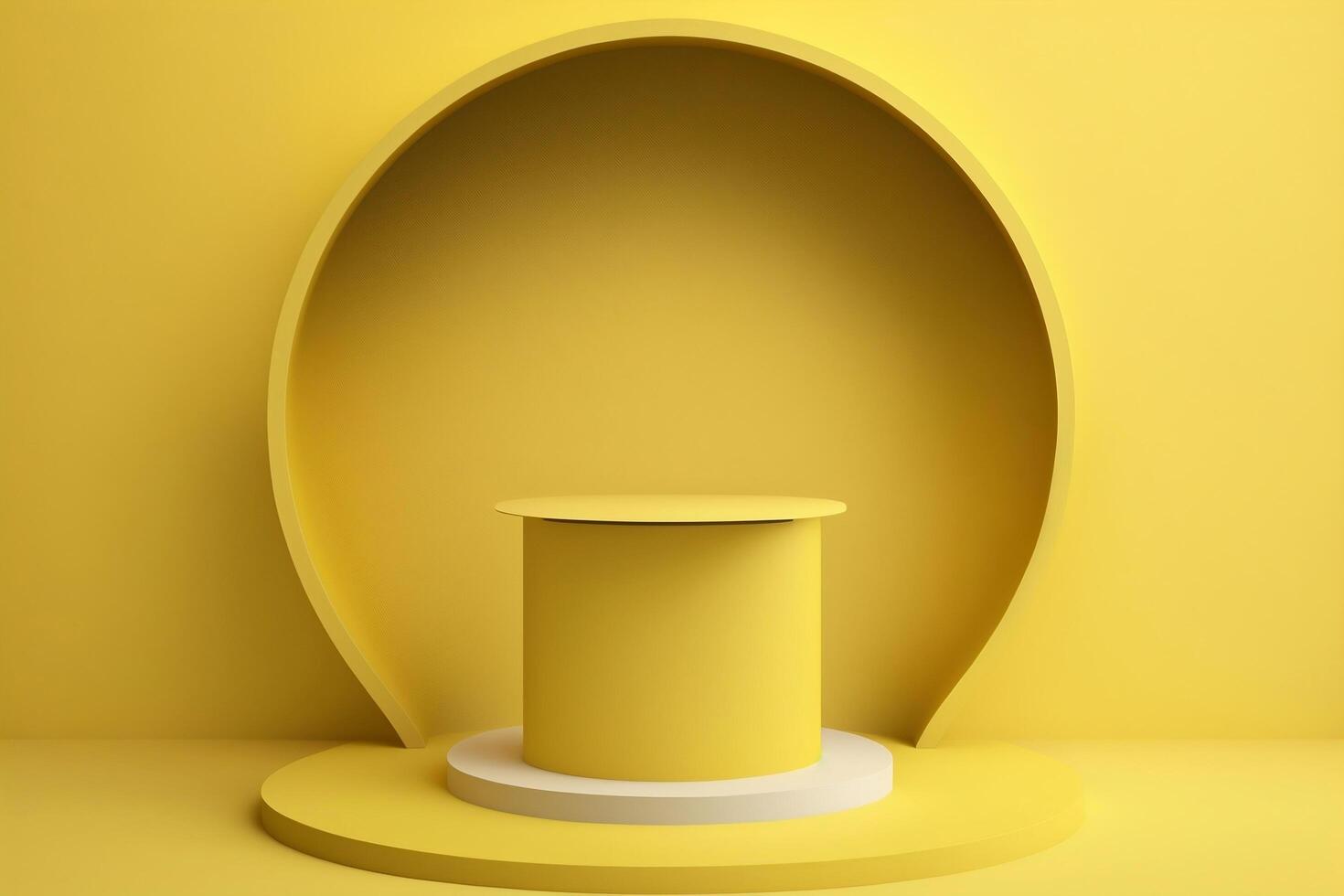 3d abstract pedestal podium with rounded corners in background photo