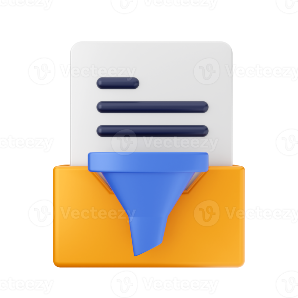 3d folder file data icon illustration png