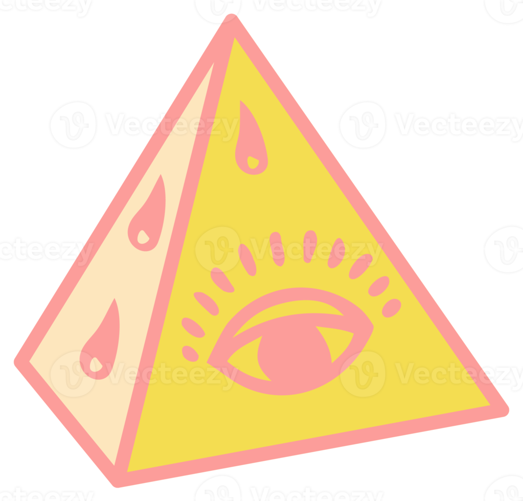 Color sticker of groove psychedelic eye Retro design of hipster icons Doodle style graphic. Vintage trippy cartoon. 60 70 80 90 trendy PNG illustration symbols