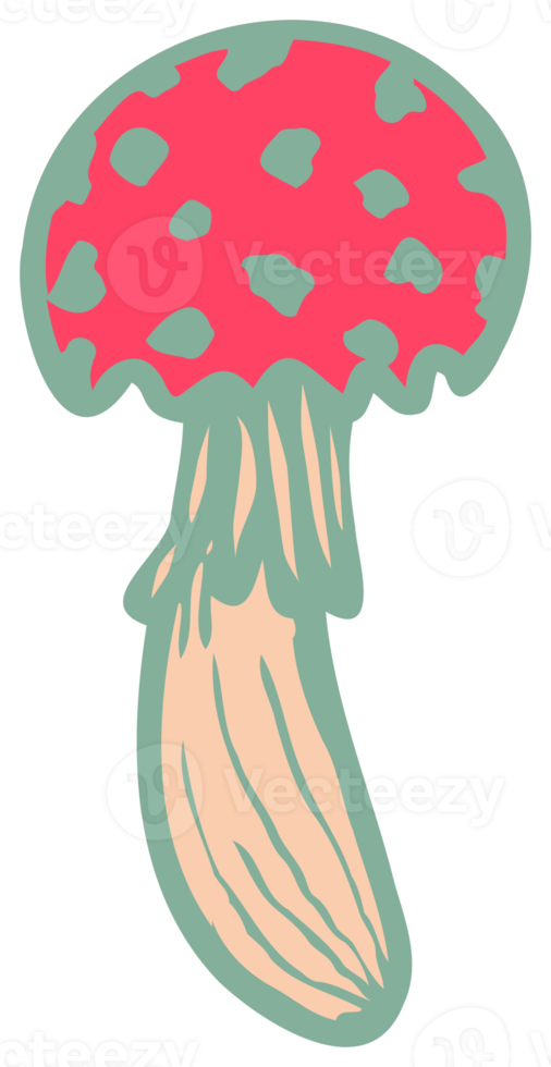 kleur groef paddestoel psychedelisch stickers. retro ontwerp van hipster pictogrammen tekening stijl grafisch. wijnoogst trippy tekenfilm 60 70 80 90 modieus PNG illustratie