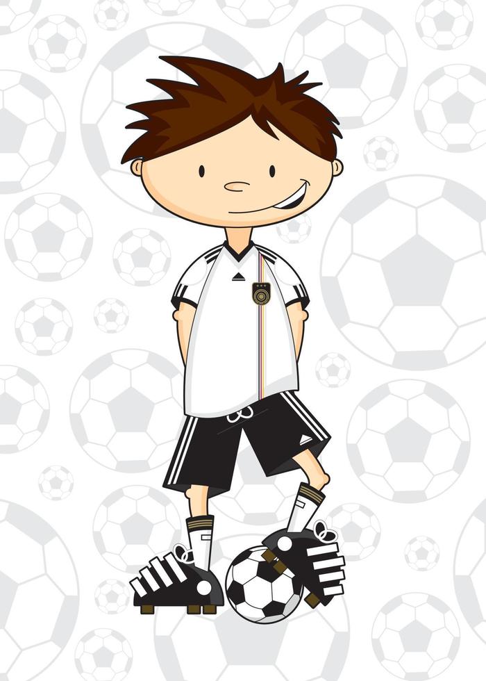 Cute Cartoon German Football Soccer Player - Sports Illustration vector