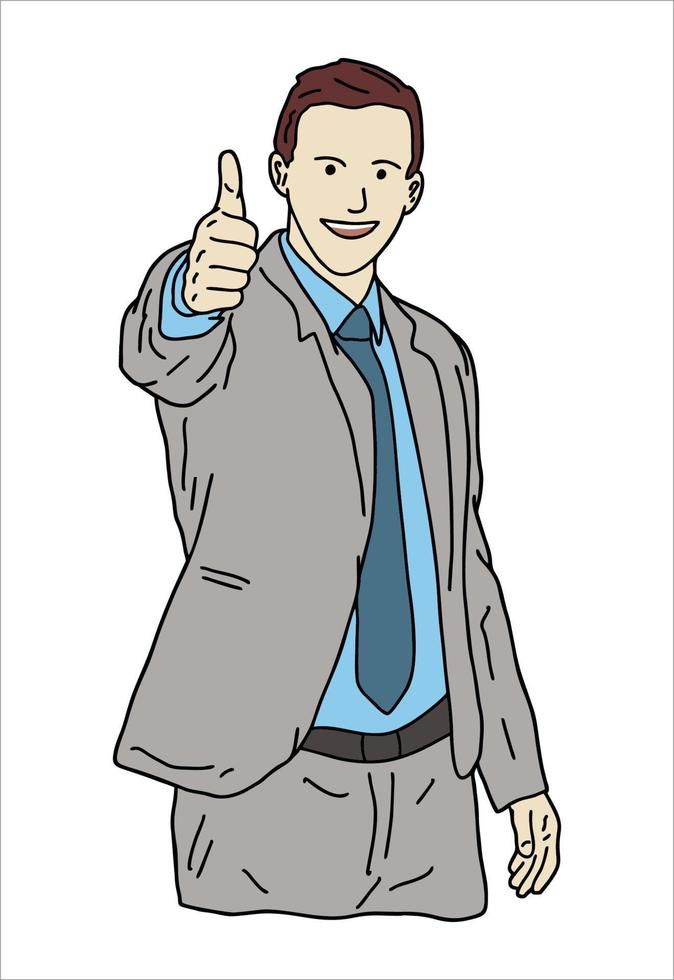 Illustration icon of gesture man doing presentation at meeting. really good for icon of presentation icon for your business vector