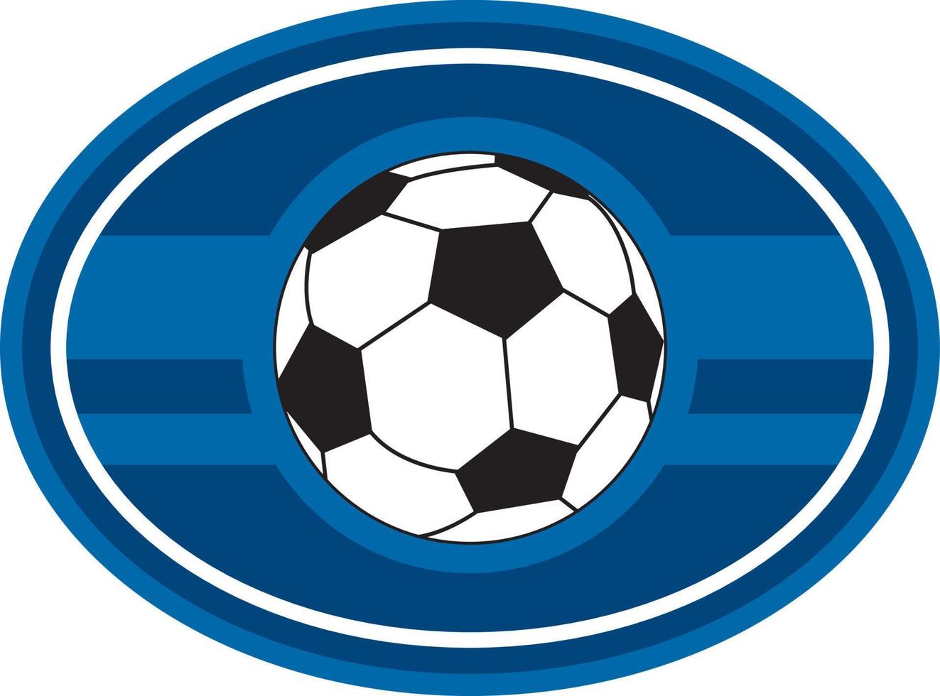 Oval Soccer Football Badge with Ball - Sports Illustration vector