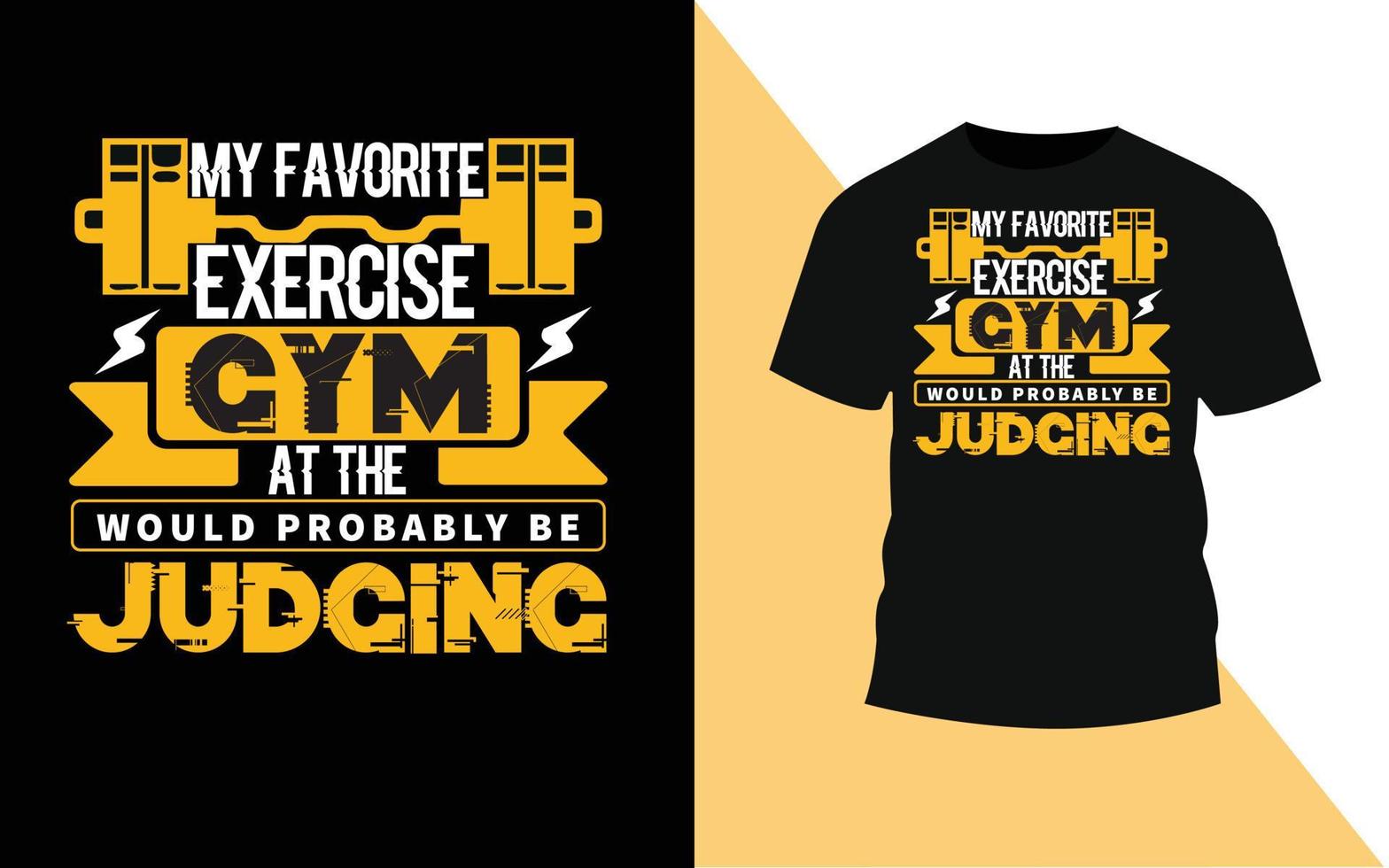 Free vector fitness and workout Gym T-shirt design.
