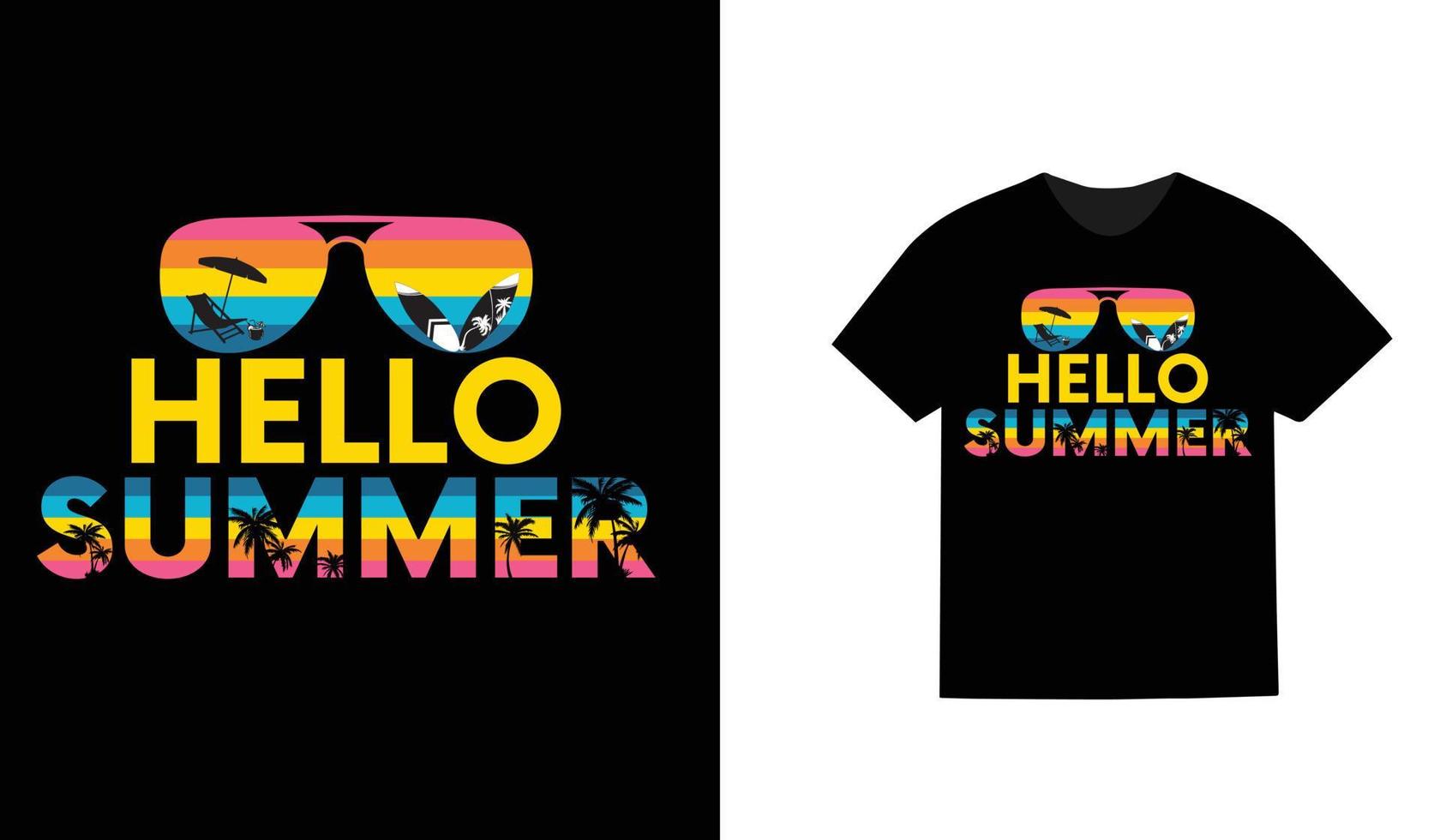 Hello summer free vector and t-shirt design.
