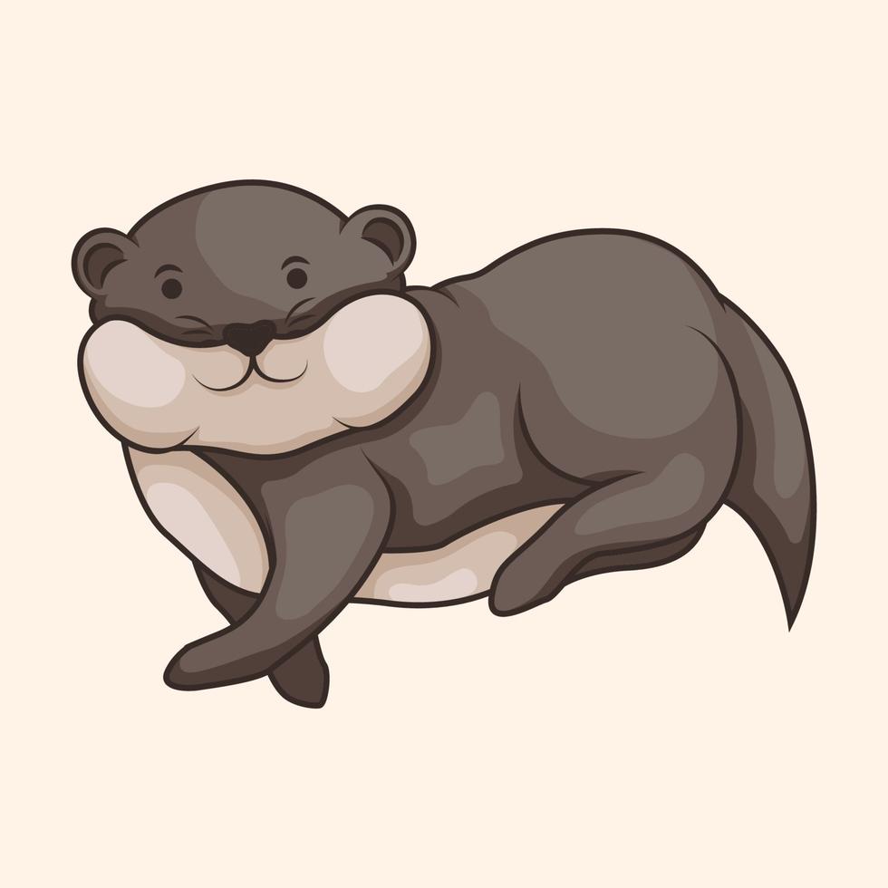 Cute Beaver Hand Drawn Illustration vector