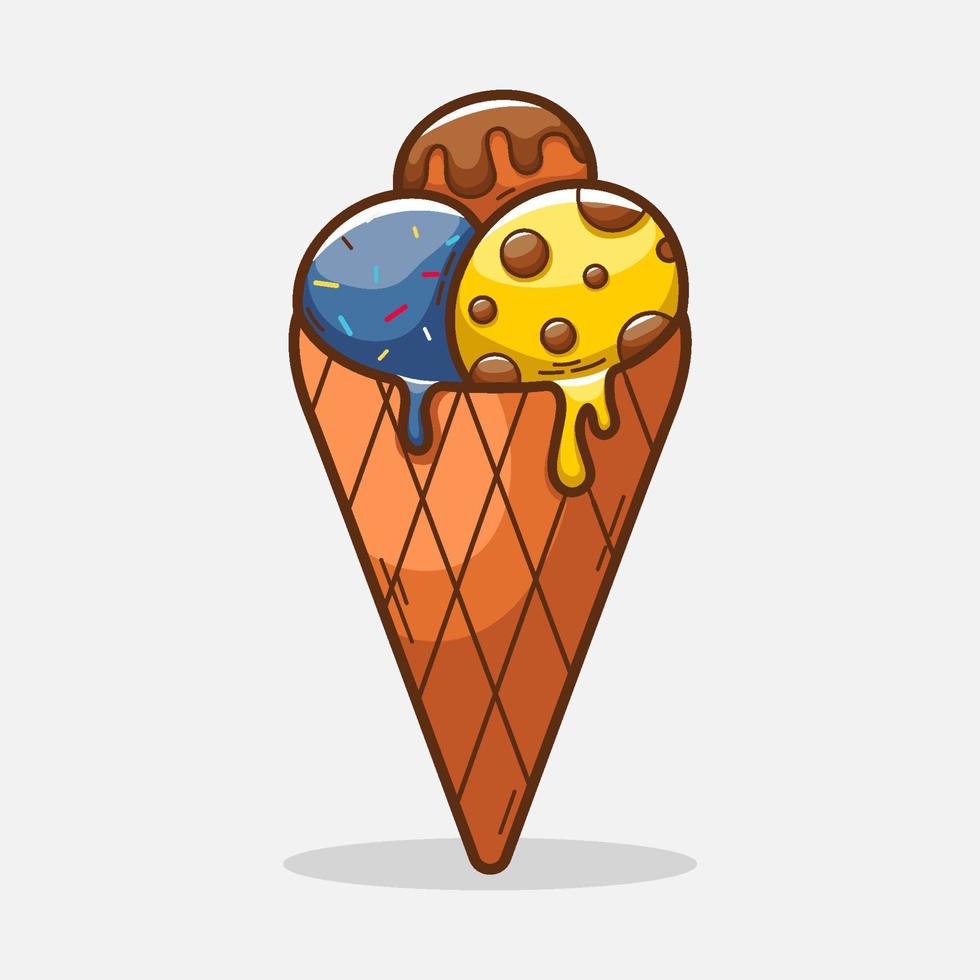 mano dibujado delicioso hielo crema ilustración vector