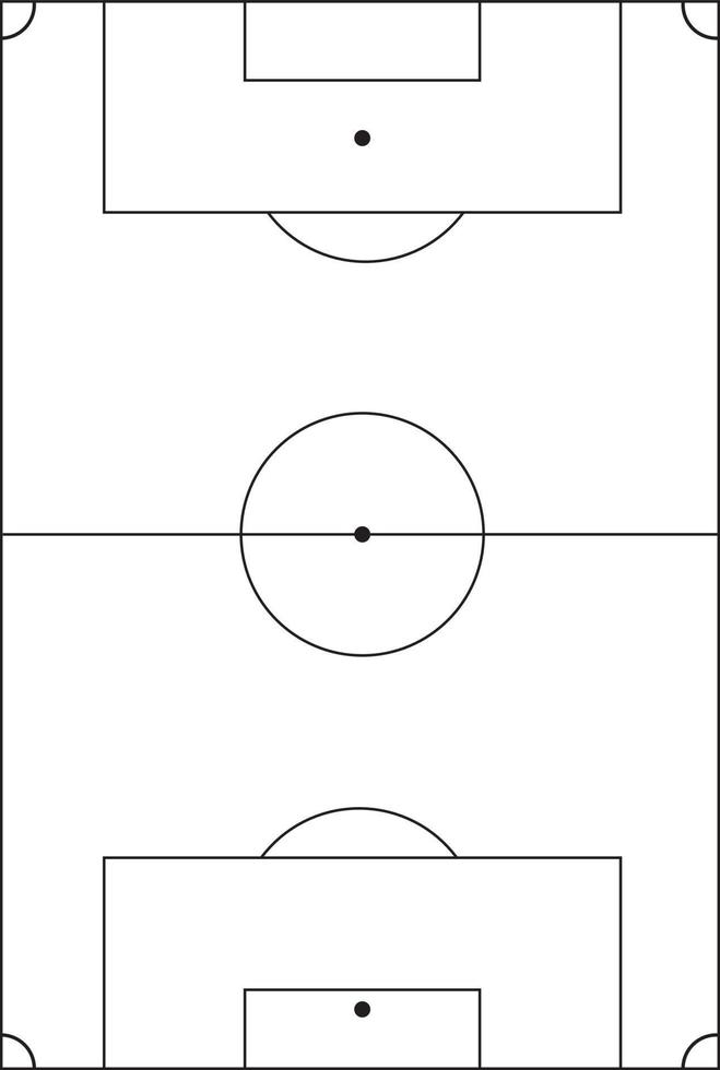 Football Soccer Pitch Line Art - Sports Illustration vector