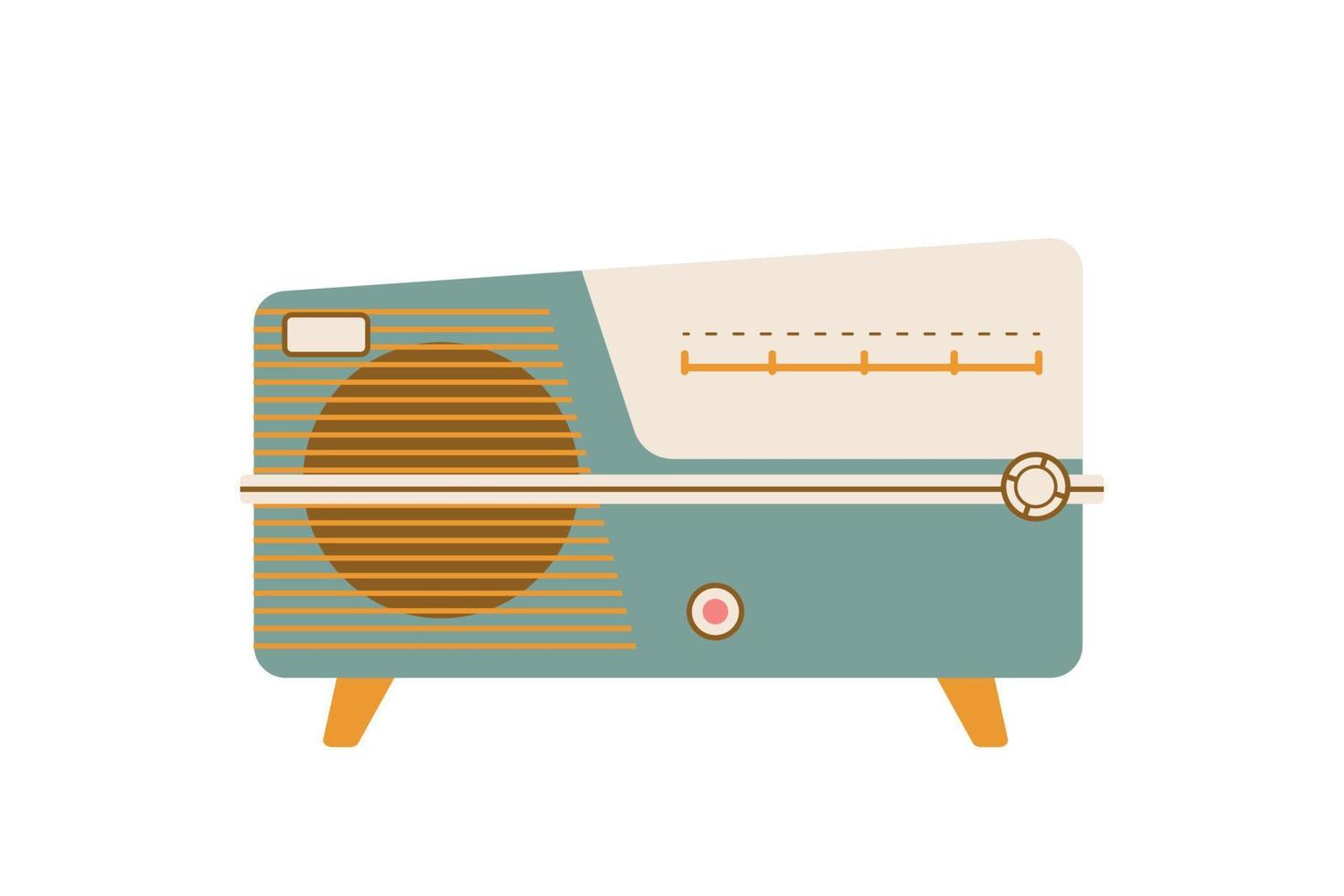 vector póster para radio estación con un antiguo radio receptor.