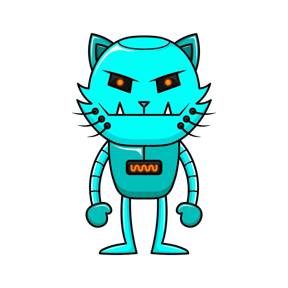 cartoon cat robots isolated on white background vector