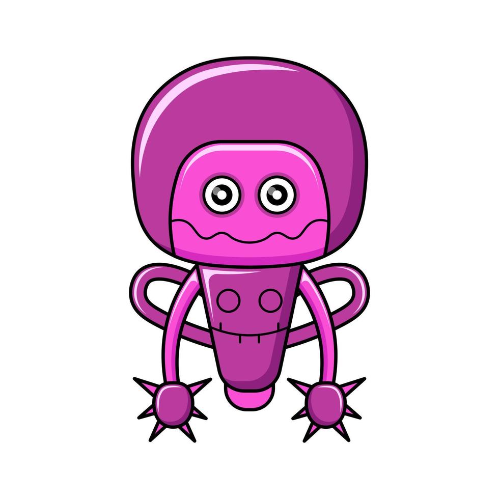 cute illustration mascot robot design kawaii vector