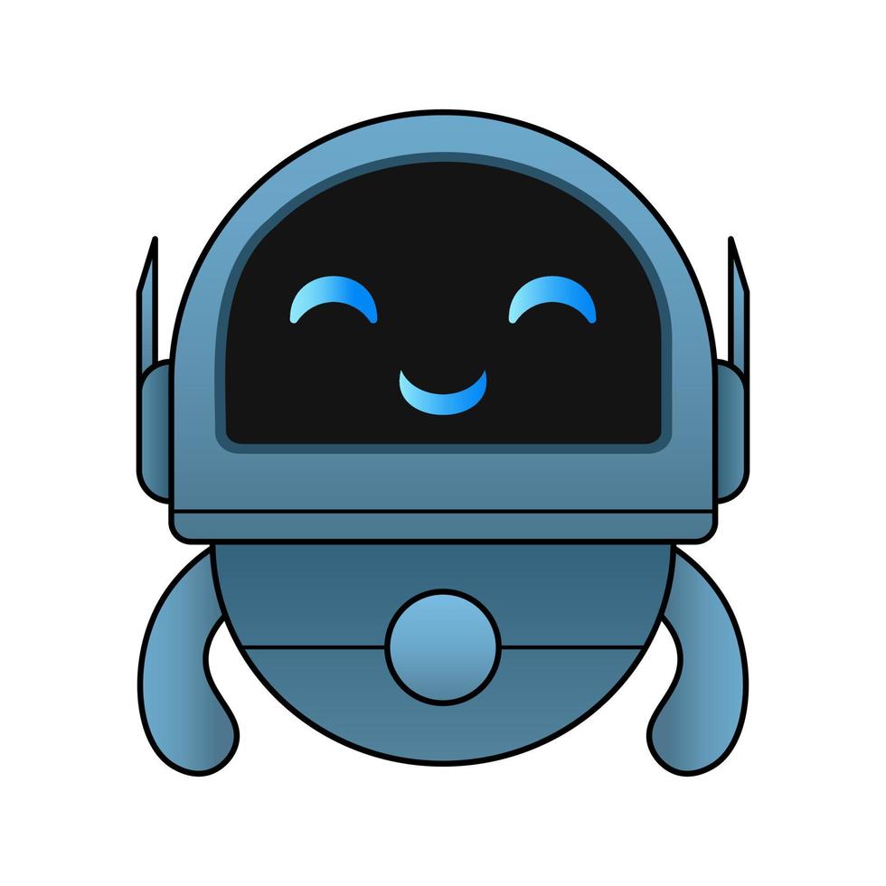 happy illustration robot design kawaii vector