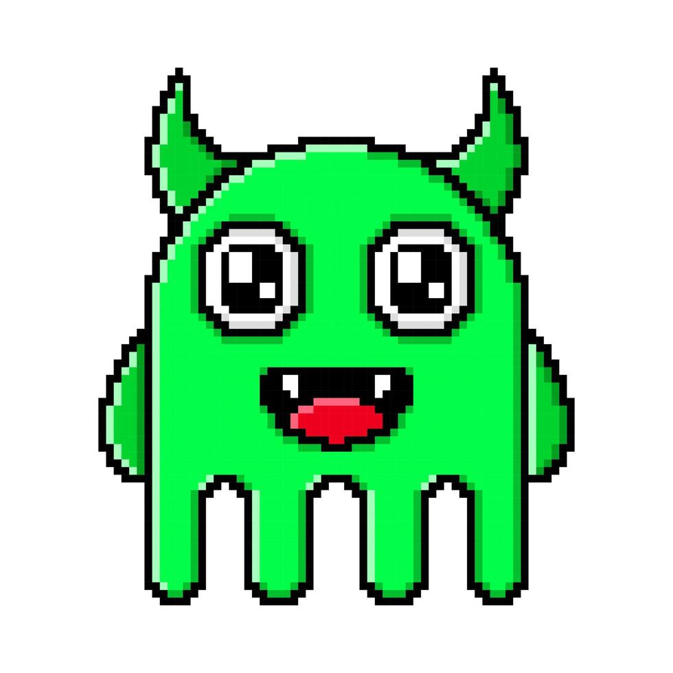 Pixel art cute vector monsters design mascot kawaii