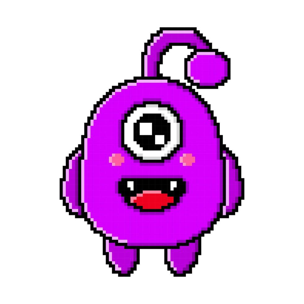 Pixel art illustration vector monster design happy kawaii