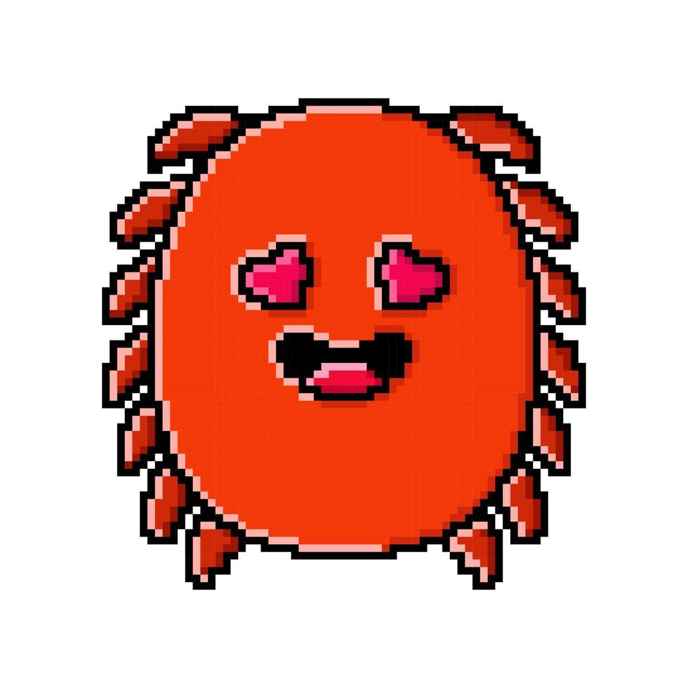 pixel art cute monster design with love gaze kawaii vector