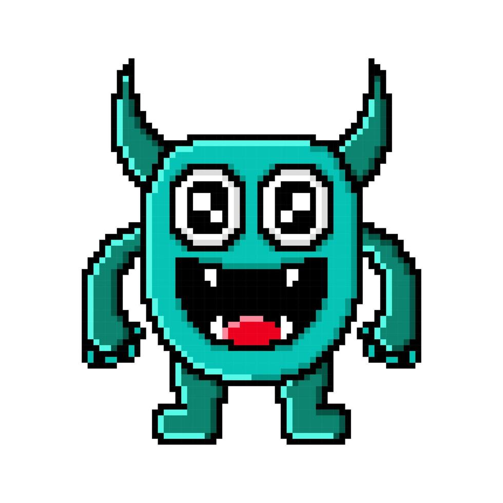 Pixel art illustration vector monster design happy kawaii