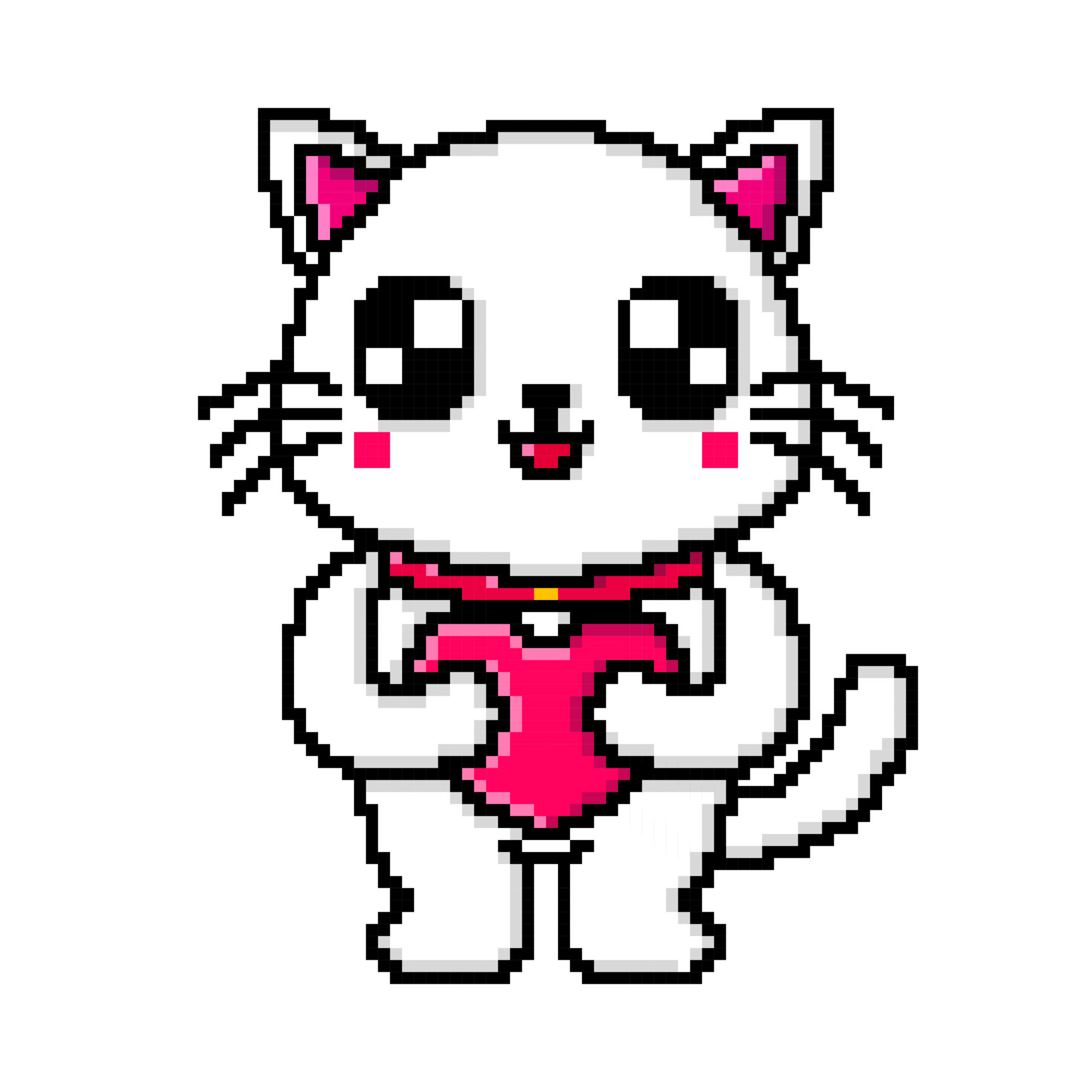 Pixel art of a cute cat Stock Vector