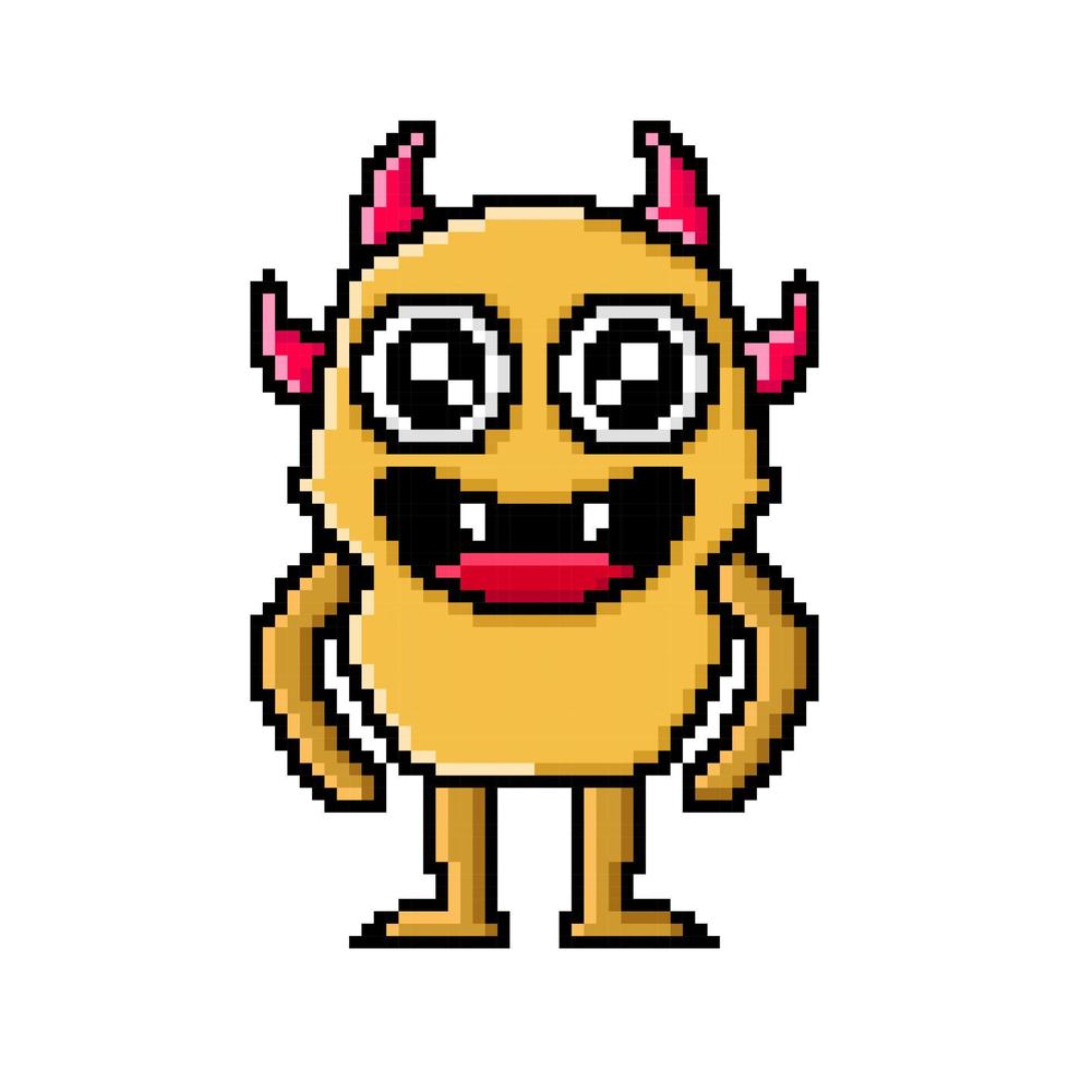 Pixel art cute vector monsters design mascot kawaii