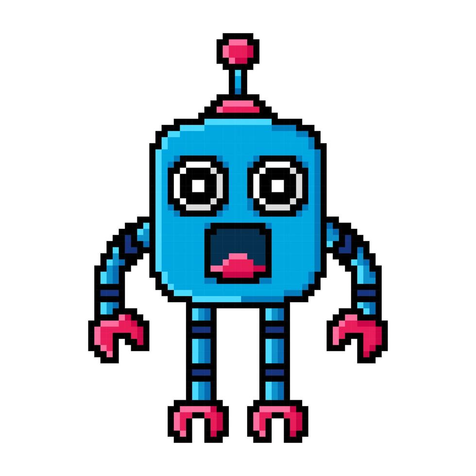 Pixel art cute illustration mascot robot design kawaii vector