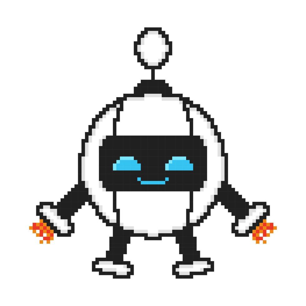 Pixel art vector robot design mascot kawaii