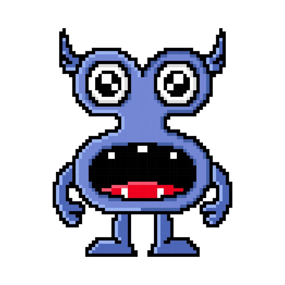 Pixel art illustration vector monster design happy kawaii