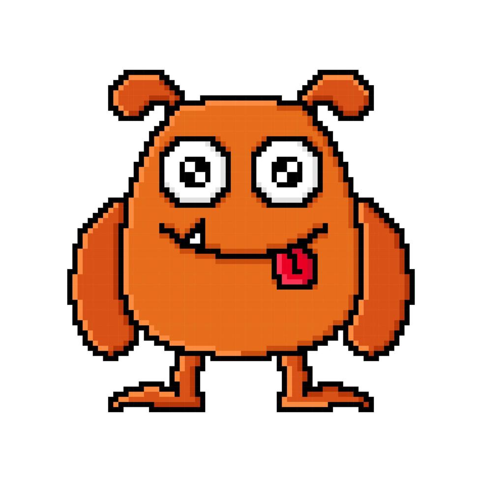 Pixel art illustration vector monster design happy kawaii