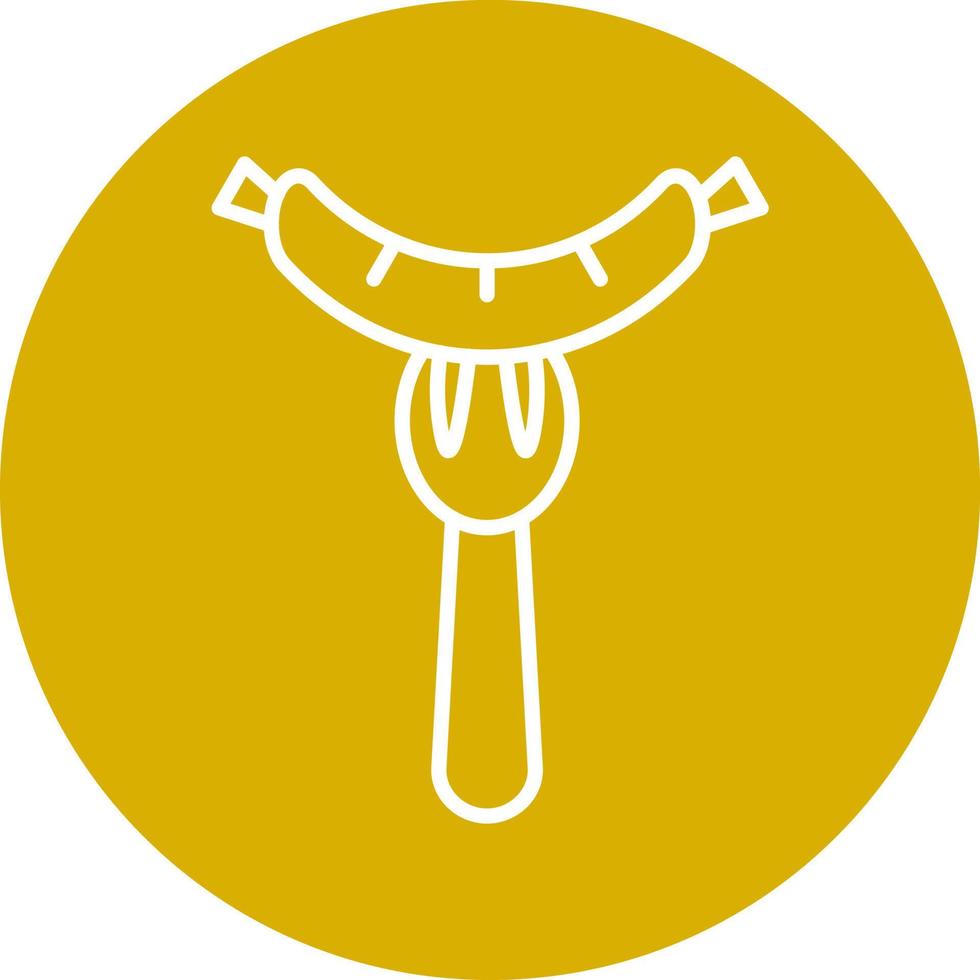 Sausage on Fork Icon Style vector