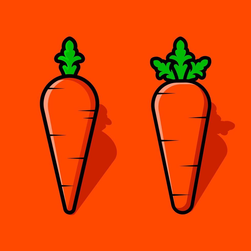 vector diseño de zanahorias con verde hojas