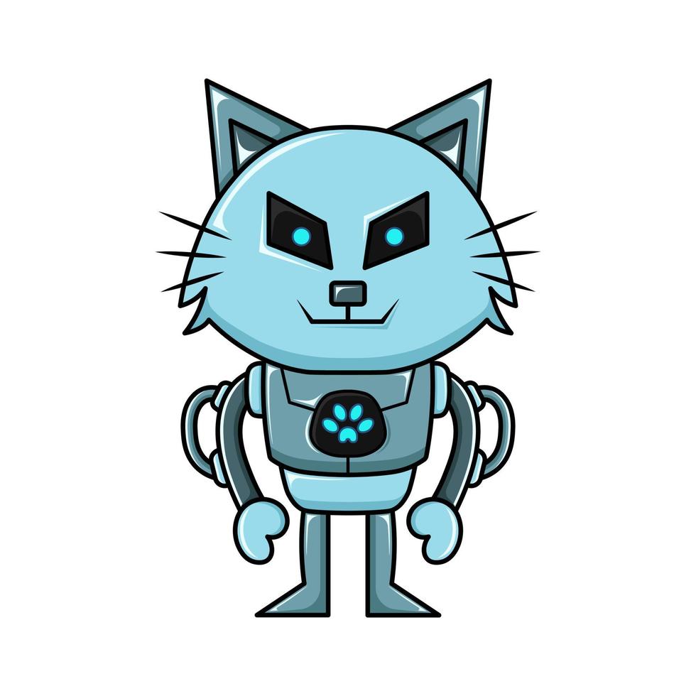 gato robot vector ilustración diseño mascota