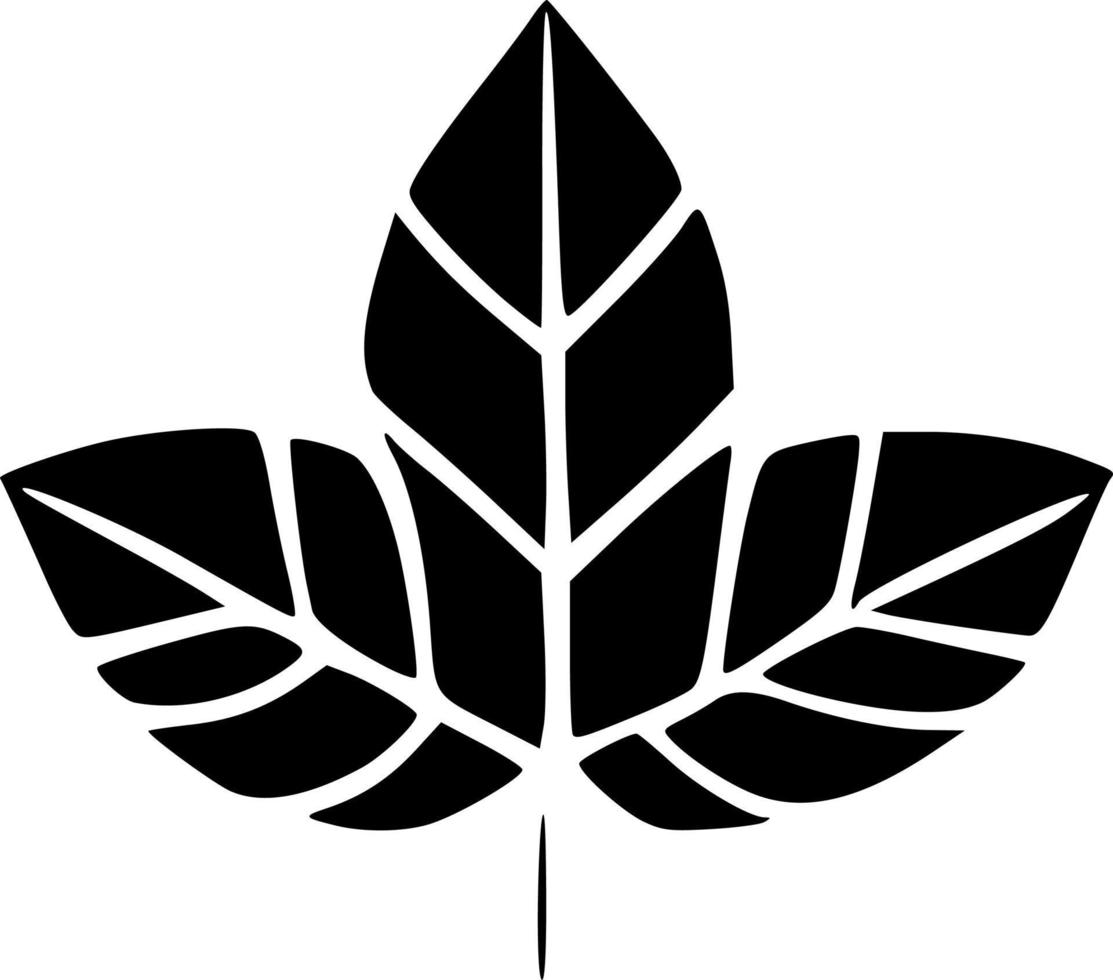 black leaf icon vector