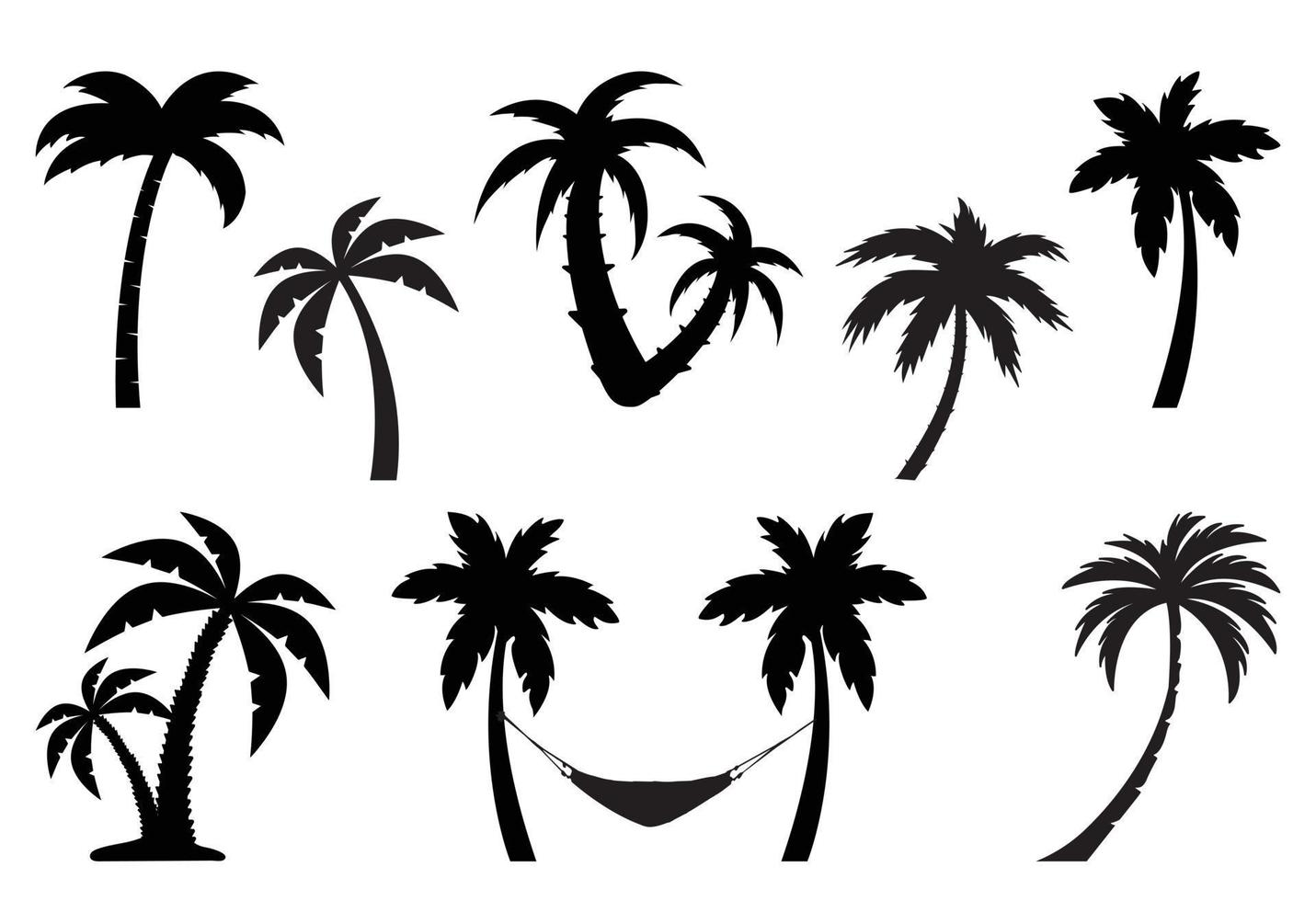 palm tree silhouette bundle vector
