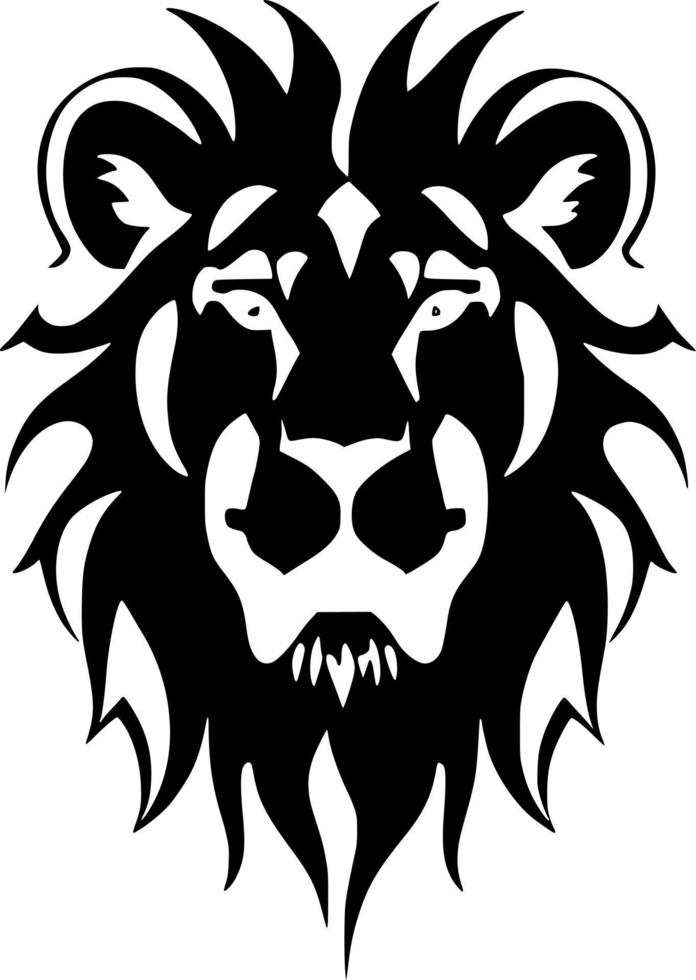 negro león cabeza vector