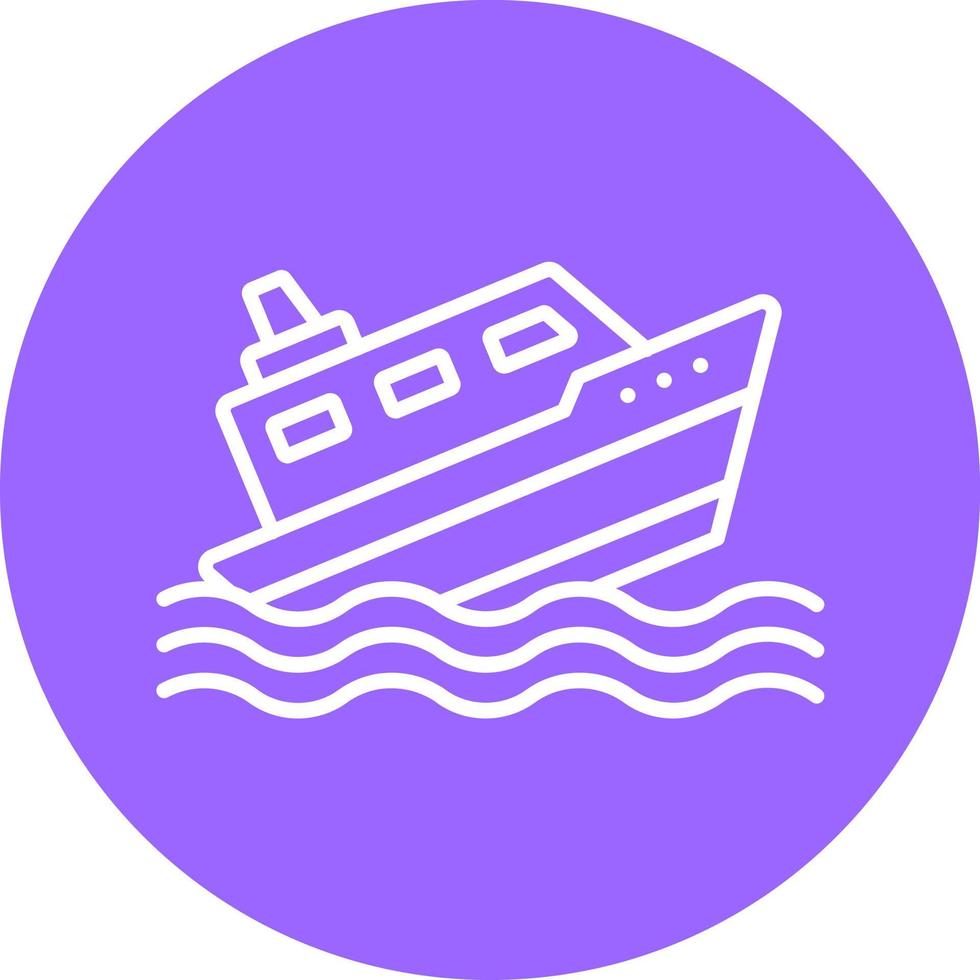 Ship Sinking Icon Style vector