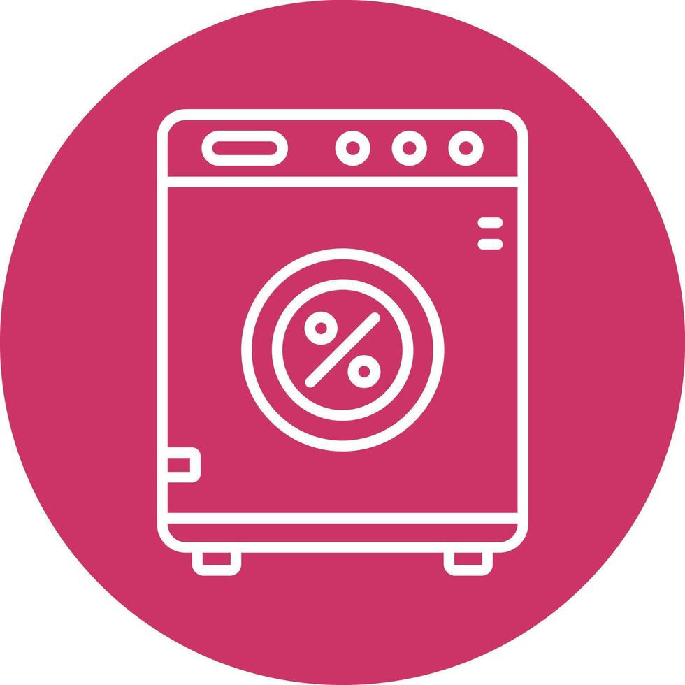 Washing Machine Discount Icon Style vector