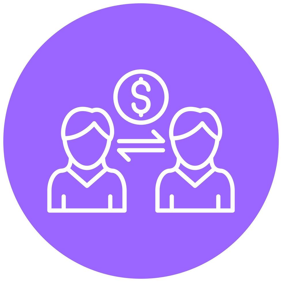 Peer to Peer Lending Icon Style vector