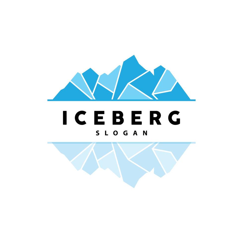 iceberg logo, antártico montañas vector en hielo azul color, naturaleza diseño, producto marca ilustración modelo icono