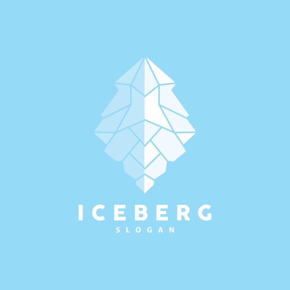 iceberg logo, antártico montañas vector en hielo azul color, naturaleza diseño, producto marca ilustración modelo icono