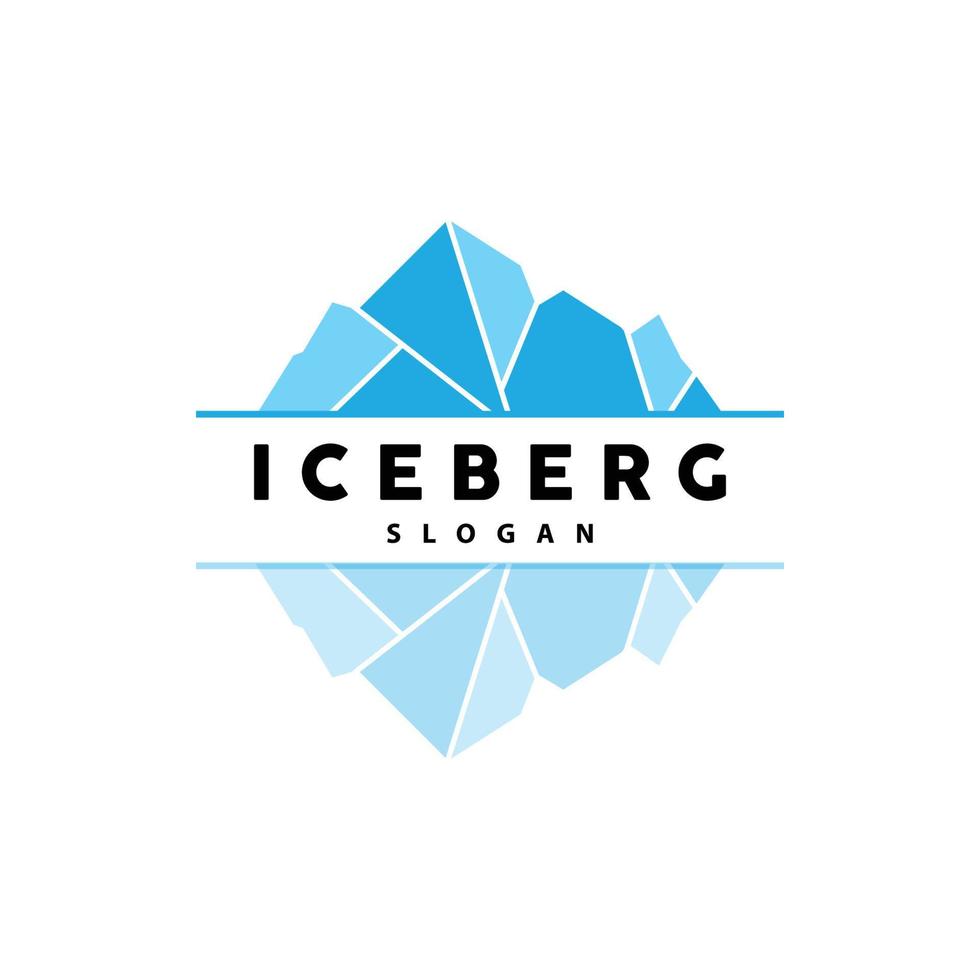 iceberg logo, antártico montañas vector en hielo azul color, naturaleza diseño, producto marca ilustración modelo icono