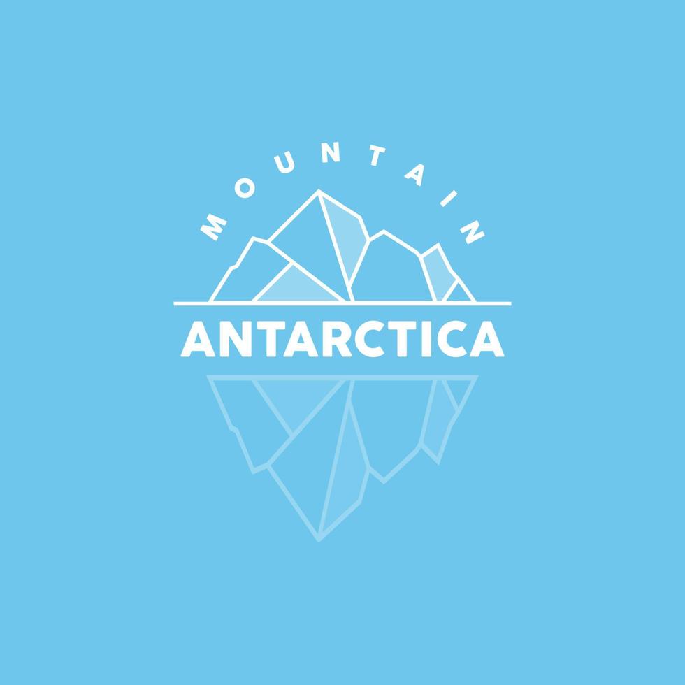 Iceberg Logo, Antarctic Mountains Vector In Ice Blue Color, Nature Design, Product Brand Illustration Template Icon