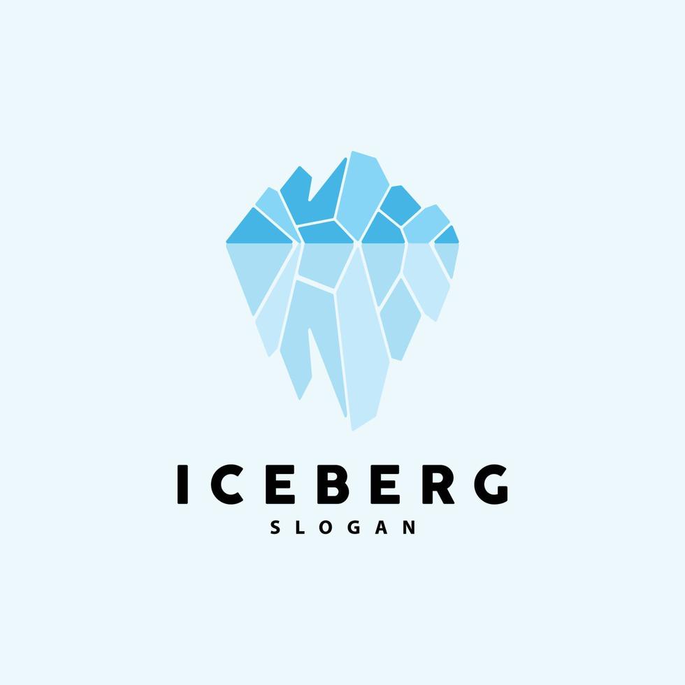 iceberg logo, antártico montañas vector en hielo azul color, naturaleza diseño, producto marca ilustración modelo icono