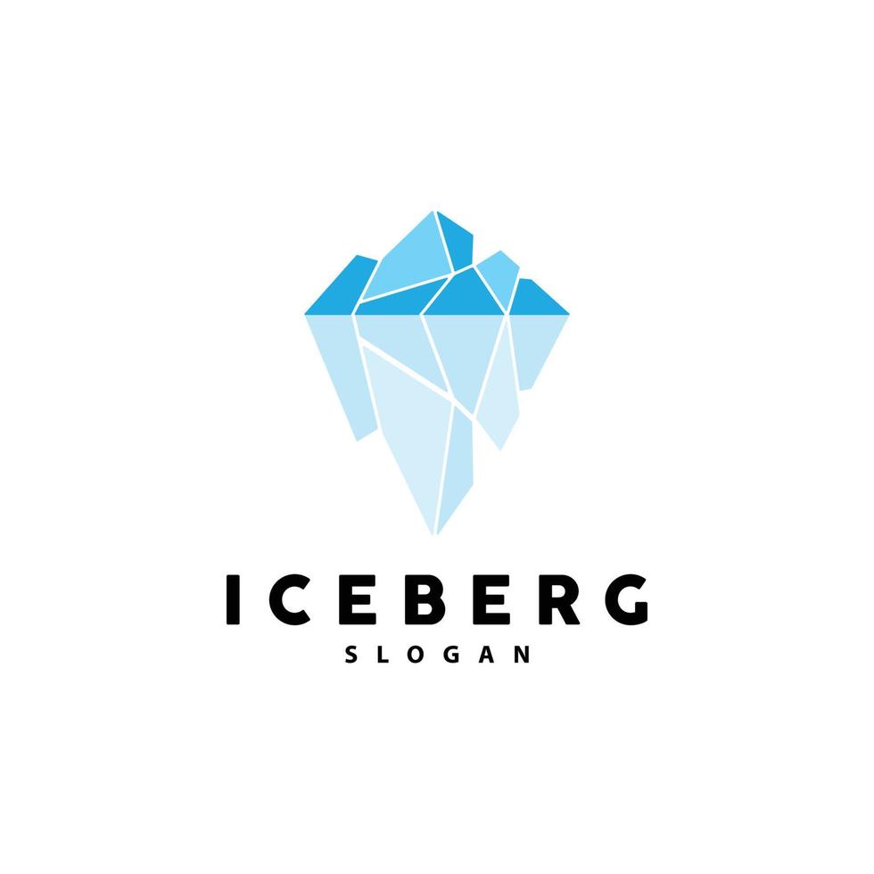 iceberg logo, antártico montañas vector en hielo azul color, naturaleza diseño, producto marca ilustración modelo icono