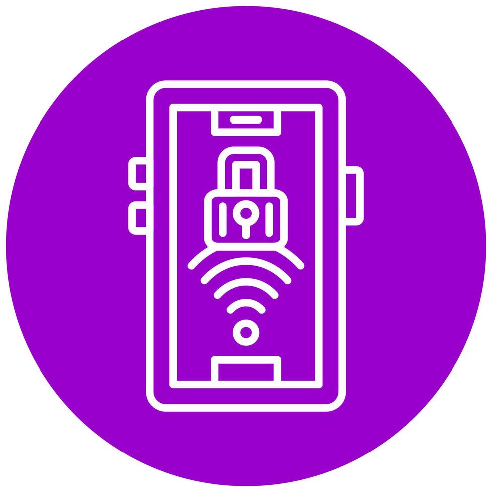 Signal Wifi 4 Bar Lock Icon Style vector