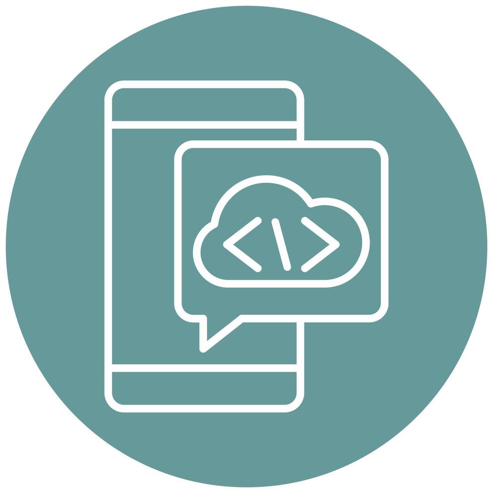 Cloud Coding Icon Style 22040900 Vector Art at Vecteezy