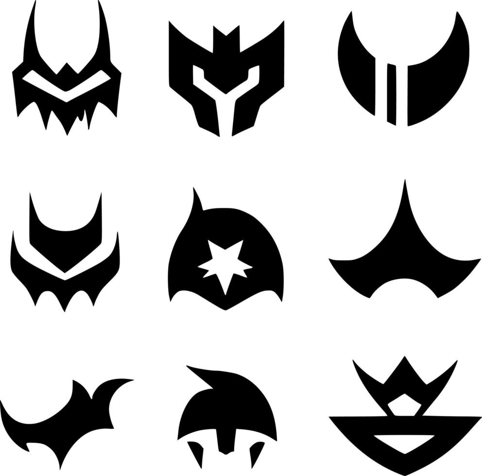 set black icon shape vector