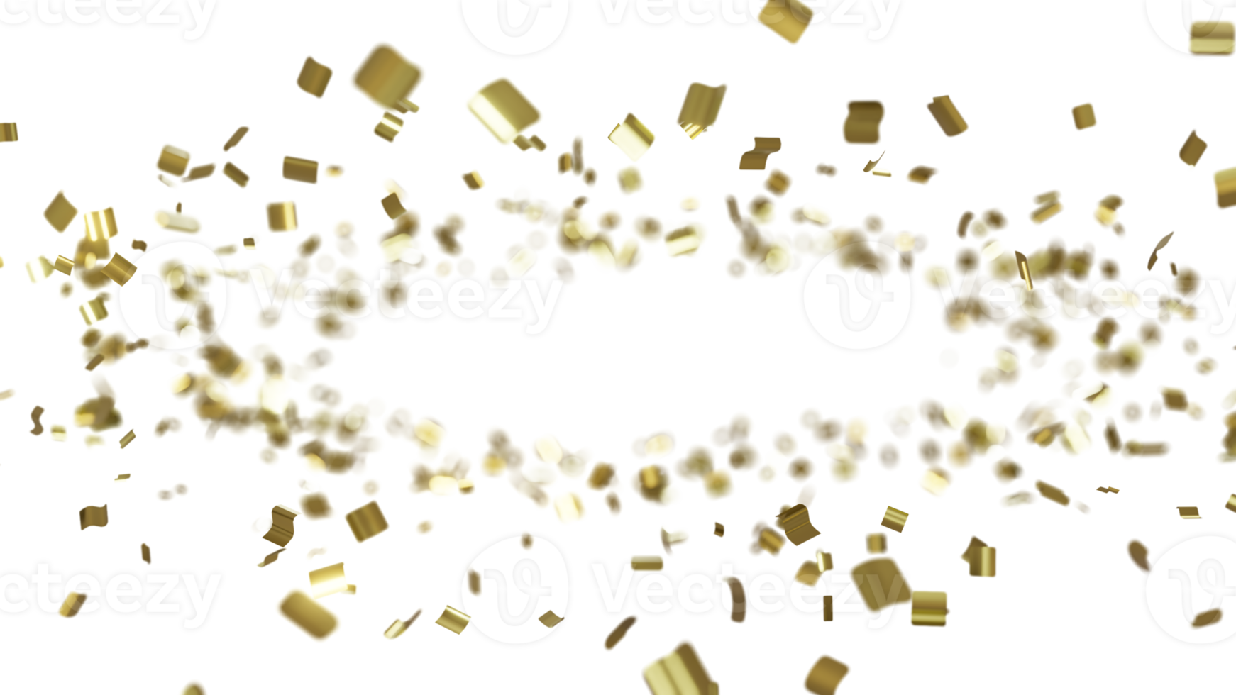 luxury flying gold confetti  frame png