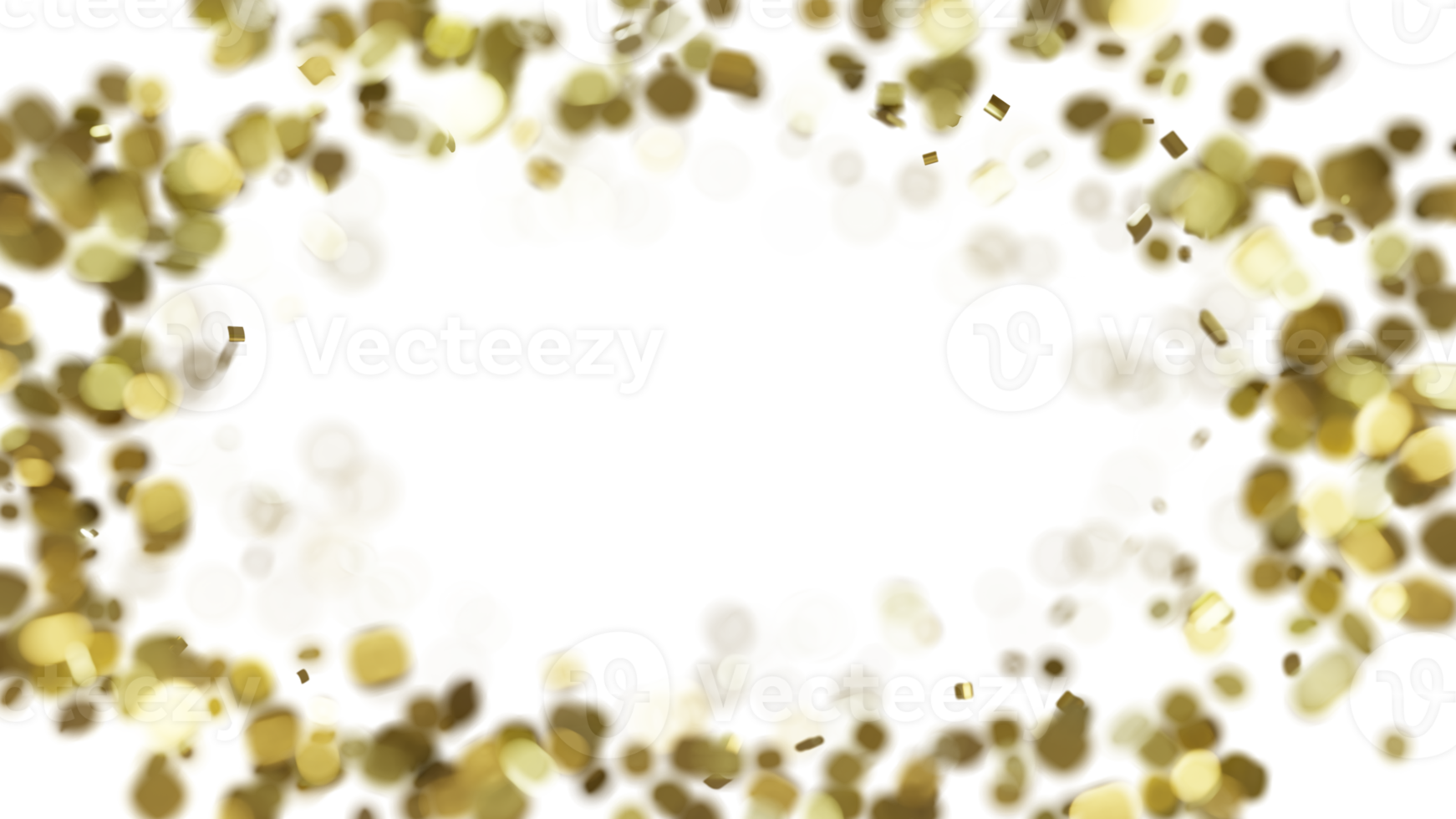 luxe vliegend goud confetti kader png