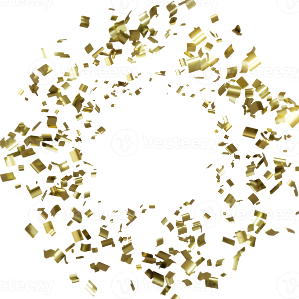 luxe vliegend goud confetti kader png