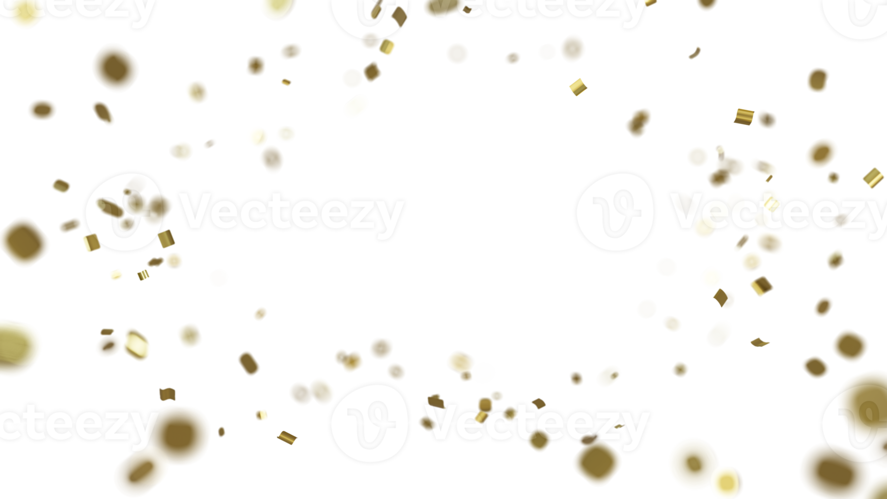 luxury flying gold confetti  frame png