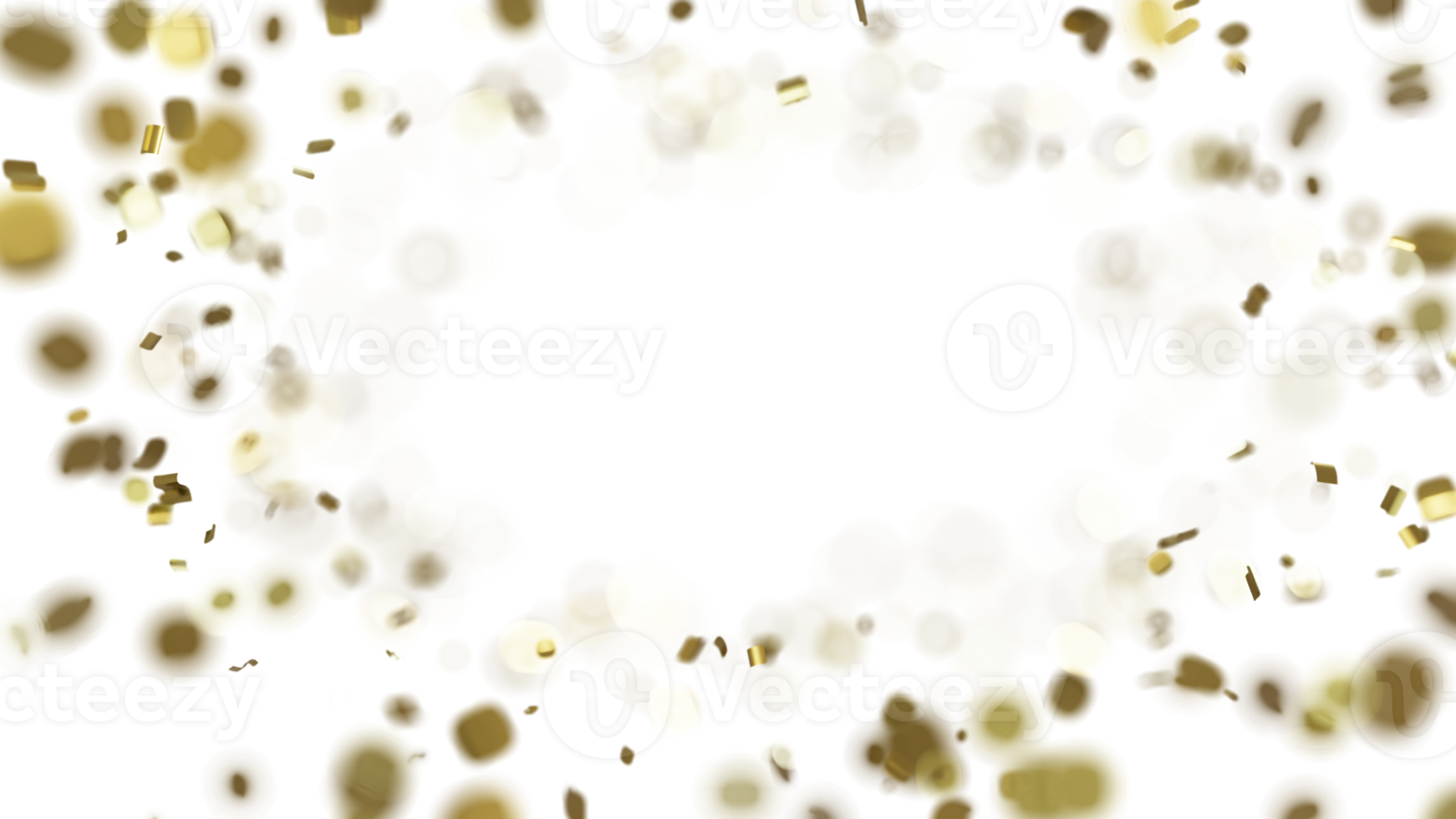 luxe vliegend goud confetti kader png